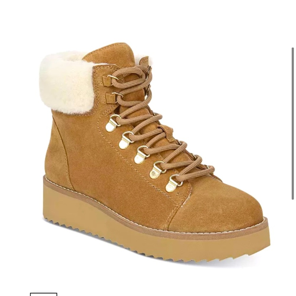 New Sam Edelman Franc Wedge Shearling Booties